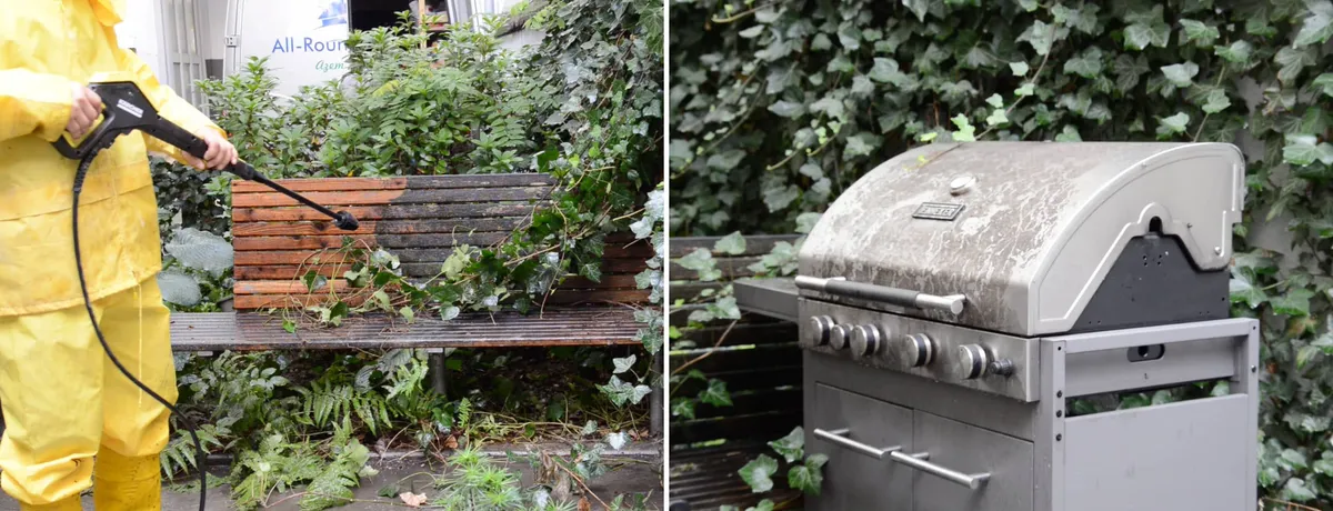 Titelbild: Die kalte Jahreszeit zur Reinigung von Gartenmöbeln nutzen