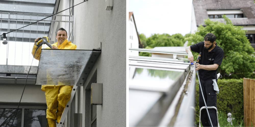 Einsatz unseres Teams bei der Fensterreinigung in Klagenfurt