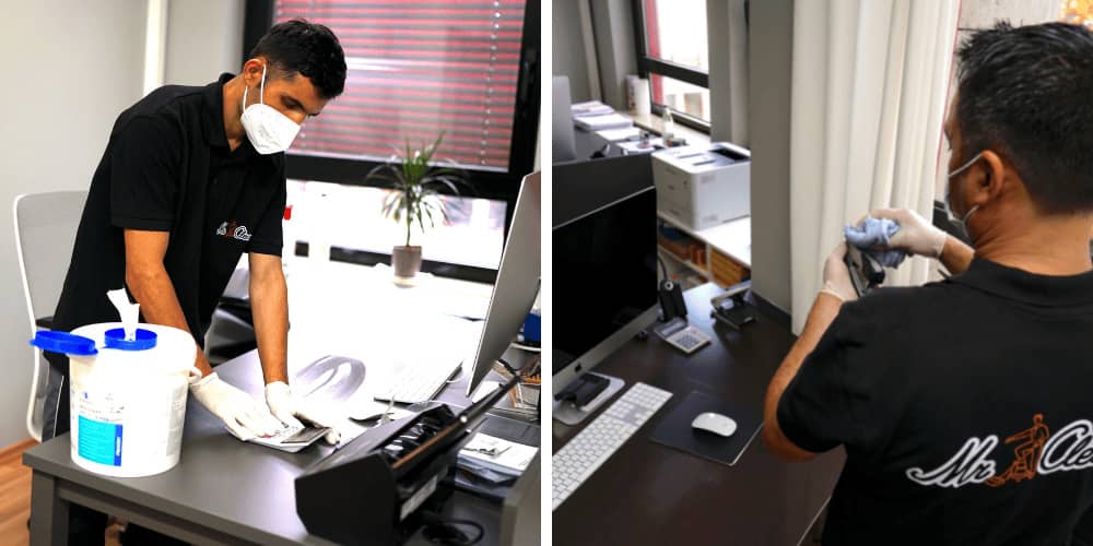 Unsere erfahrenden Reinigungskräfte bei der desinfizierenden Reinigung in Haus, Wohnung und Büro