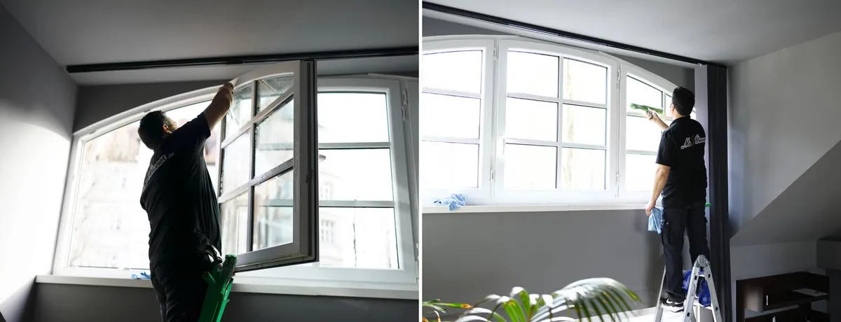 Titelbild: Fenster putzen oder Fensterputzer beauftragen?